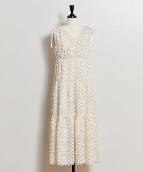 NOELA（ノエラ）の「ジャガードカシュクールワンピース（ワンピース・レディース・コーラルピンク/ブラック/オフホワイト・フリー）」の10枚目の写真