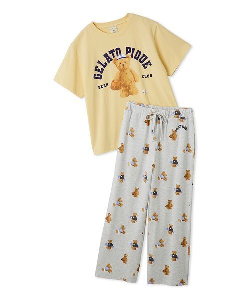 ONLINE限定】スポーティーベアワンポイントTシャツ＆総柄ロングパンツ