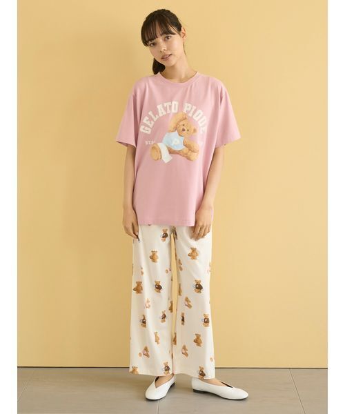 ONLINE限定】スポーティーベアワンポイントTシャツ＆総柄ロングパンツ