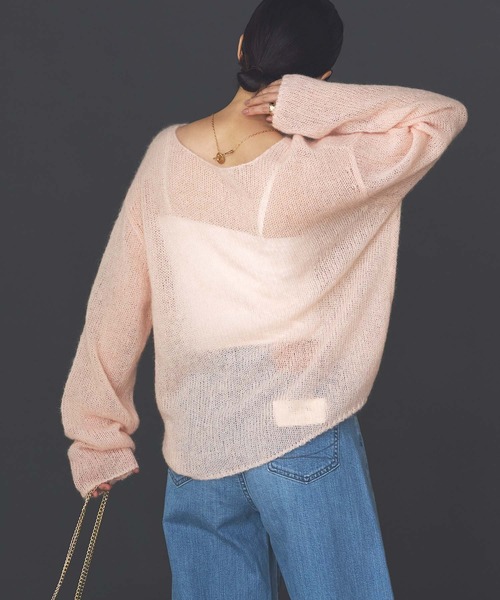 Gready Brilliant（グレディブリリアン）の「モヘア前後２ｗａｙヘンリーネックニット（ニット/セーター・レディース・アイボリー/ピンク・38）」の19枚目の写真