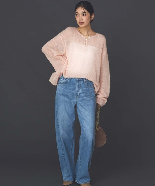 Gready Brilliant（グレディブリリアン）の「モヘア前後２ｗａｙヘンリーネックニット（ニット/セーター・レディース・アイボリー/ピンク・38）」の13枚目の写真