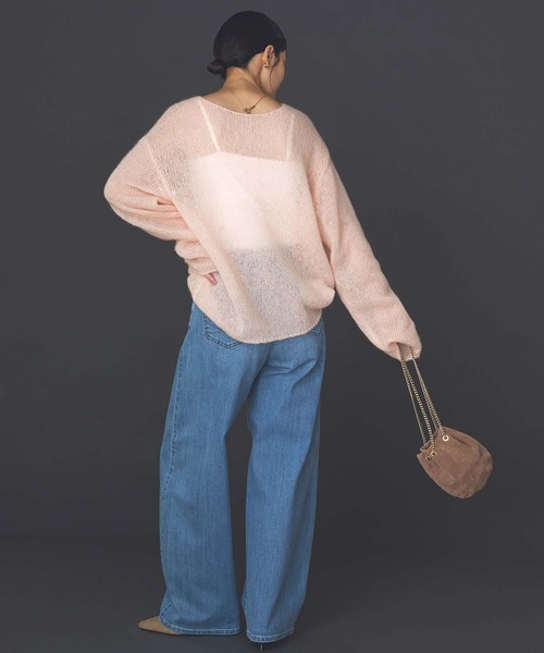 Gready Brilliant（グレディブリリアン）の「モヘア前後２ｗａｙヘンリーネックニット（ニット/セーター・レディース・アイボリー/ピンク・38）」の15枚目の写真