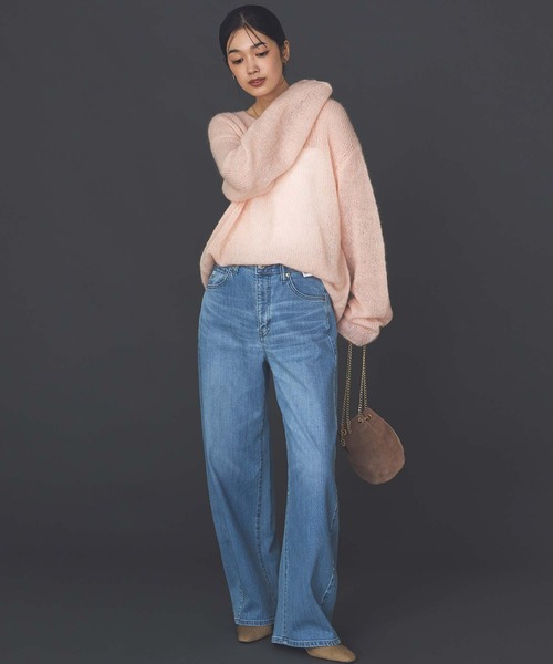 Gready Brilliant（グレディブリリアン）の「モヘア前後２ｗａｙヘンリーネックニット（ニット/セーター・レディース・アイボリー/ピンク・38）」の16枚目の写真