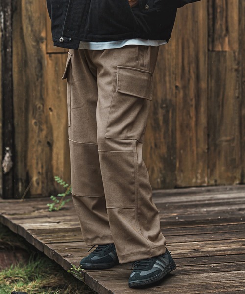 CAMBIO(カンビオ)の「mp14020- ワイドストレートフレンチミリタリーパンツ(BP-BEA0065)(その他パンツ・メンズ・ブラック/カーキ/ベージュ・S/M/L)」の1枚目の写真