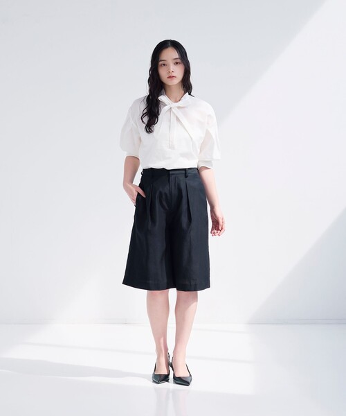 BIANCA（ビアンカ）の「【マルチシーン】軽やかボウタイブラウス（シャツ/ブラウス・レディース・ブルー系その他2/ブルー/ホワイト・38）」の10枚目の写真