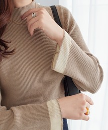 STONE  ベージュニットセーター ハイネック sakishimatokyo ニット セーター 「新色追加」「 ラメニット