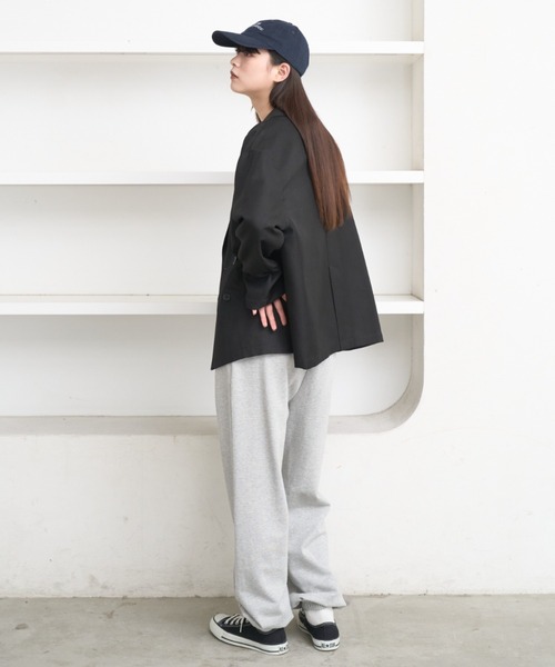 flaner（フラネ）の「Loose double tailored jacket / ルーズダブルテーラードジャケット（テーラードジャケット・レディース・グレー/ブラック・SMALL/MEDIUM）」の13枚目の写真