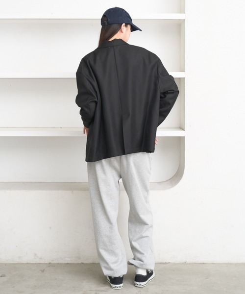 flaner（フラネ）の「Loose double tailored jacket / ルーズダブルテーラードジャケット（テーラードジャケット・レディース・グレー/ブラック・SMALL/MEDIUM）」の15枚目の写真