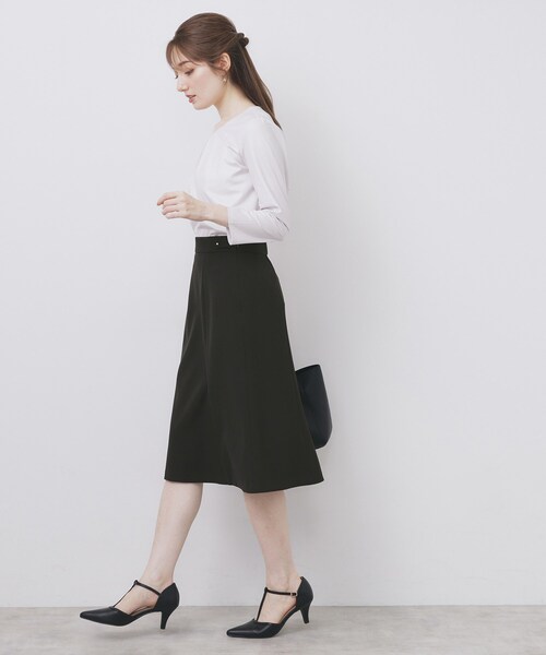 index(インデックス)の「ストレッチフレアスカート/セットアップ対応【洗濯機洗い可/イージーアイロン/防シワ】(スカート・レディース・ネイビー系5/ブラック/ブラウン系その他/ナチュラル・36/40/42/38)」の17枚目の写真