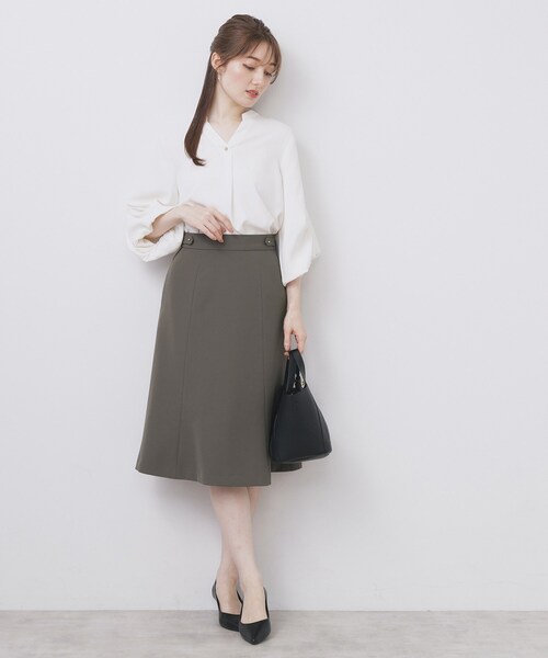 index(インデックス)の「ストレッチフレアスカート/セットアップ対応【洗濯機洗い可/イージーアイロン/防シワ】(スカート・レディース・ネイビー系5/ブラック/ブラウン系その他/ナチュラル・36/40/42/38)」の22枚目の写真