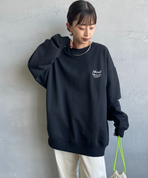 NANGA（ナンガ）の「[NANGA/ナンガ] 別注 ヒストリーロゴ バックプリントスウェット（スウェット・レディース・ブラック/グレー・S/M/L）」の7枚目の写真