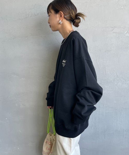 NANGA（ナンガ）の「[NANGA/ナンガ] 別注 ヒストリーロゴ バックプリントスウェット（スウェット・レディース・ブラック/グレー・S/M/L）」の8枚目の写真