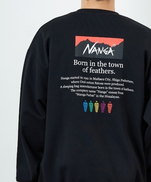 NANGA（ナンガ）の「[NANGA/ナンガ] 別注 ヒストリーロゴ バックプリントスウェット（スウェット・レディース・ブラック/グレー・S/M/L）」の22枚目の写真