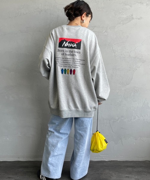 【値下げ】man who 虎バックプリント　スウェット WEB先行予約】[NANGA/ナンガ] 別注 ヒストリーロゴ バック