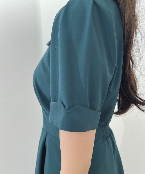 フィント　アンアナザーアンジェラス　ローズ刺繍オーガンジー衿ワンピース ローズ刺繍衿ワンピース（ワンピース）｜an another angelus（アン