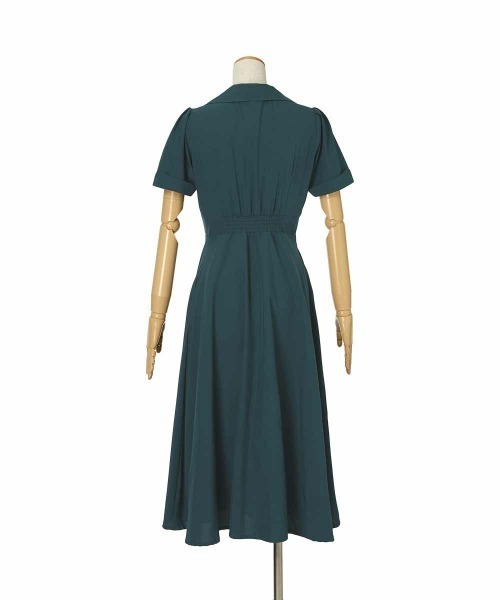 フィント　アンアナザーアンジェラス　ローズ刺繍オーガンジー衿ワンピース ローズ刺繍衿ワンピース（ワンピース）｜an another angelus（アン