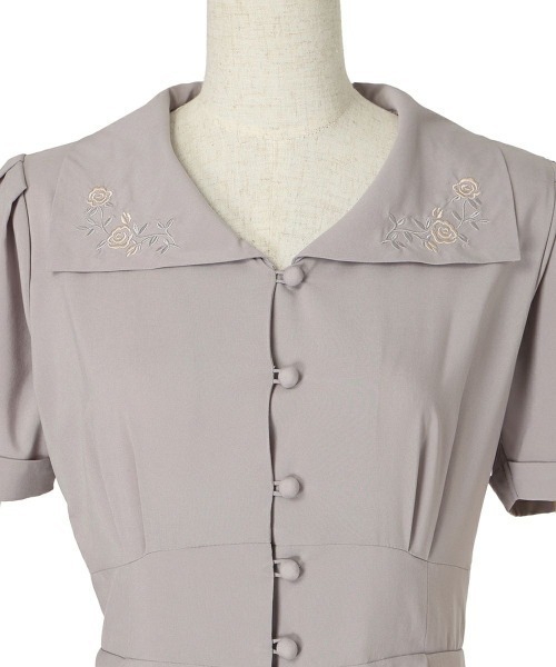 ローズ刺繍衿ワンピース（ワンピース）｜an another angelus（アン