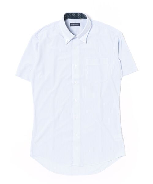 TOKYO SHIRTS(トウキョウシャツ)の「形態安定ノンアイロン ボタンダウン 半袖ストレッチビジネスワイシャツ(ビジネスシャツ・メンズ・ブルー・首回り37cm/首回り39cm/首回り41cm/首回り42cm/首回り43cm)」の6枚目の写真