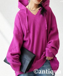 antiqua（アンティカ）の「ガゼット風ネックフーディー（パーカー）」