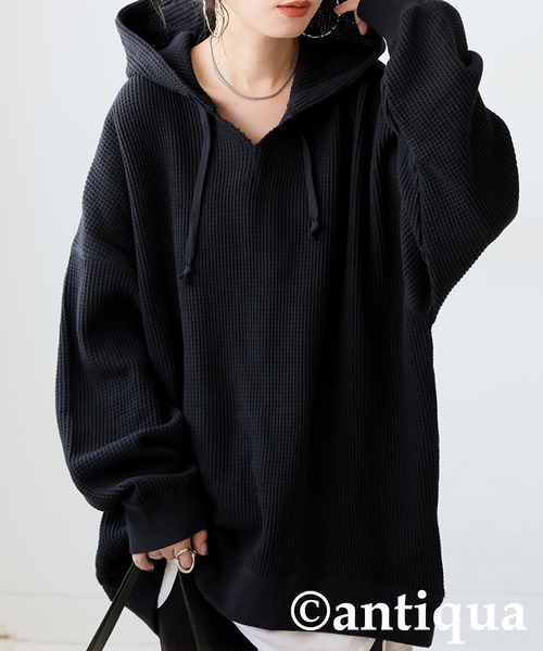 セール】ガゼット風ネックフーディー（パーカー）｜antiqua