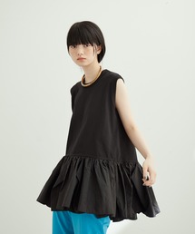 アダムエロペ ADAM ET ROPE' ブラックノースリーブフレアチュニック ADAM ET ROPE'｜レイヤードペプラムチュニック | Rakuten