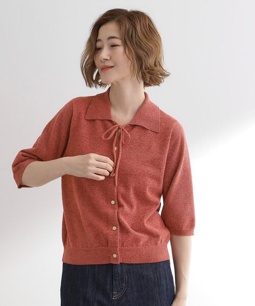 grove(グローブ)の「華やぐラメモールで秋先取り 衿付きプルオーバーニット(ニット/セーター・レディース・ナチュラル/レンガ/ブラック・01/05/04/03/02)」の21枚目の写真