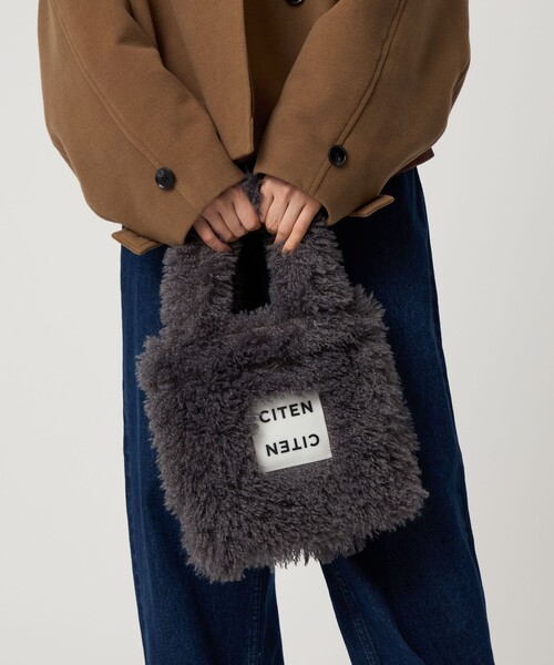 CITEN(シテン)の「<CITEN>モコモコトートバッグS(トートバッグ・レディース・ライトブルー/クリーム/ダークブラウン/ダークグレー・FREE)」の1枚目の写真