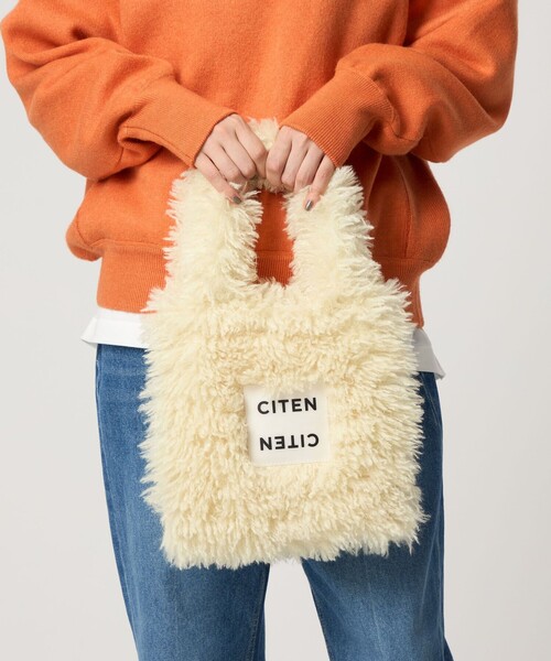 CITEN(シテン)の「<CITEN>モコモコトートバッグS(トートバッグ・レディース・ライトブルー/クリーム/ダークブラウン/ダークグレー・FREE)」の5枚目の写真