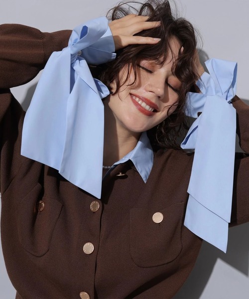 シャツドッキング襟付きカーデ（ニット/セーター）｜Arpege story