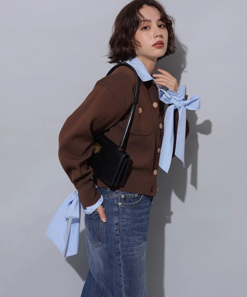 シャツドッキング襟付きカーデ（ニット/セーター）｜Arpege story