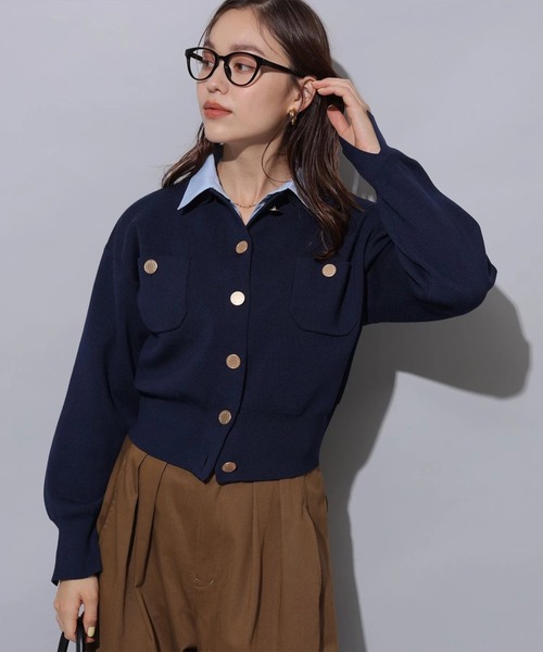 シャツドッキング襟付きカーデ（ニット/セーター）｜Arpege story