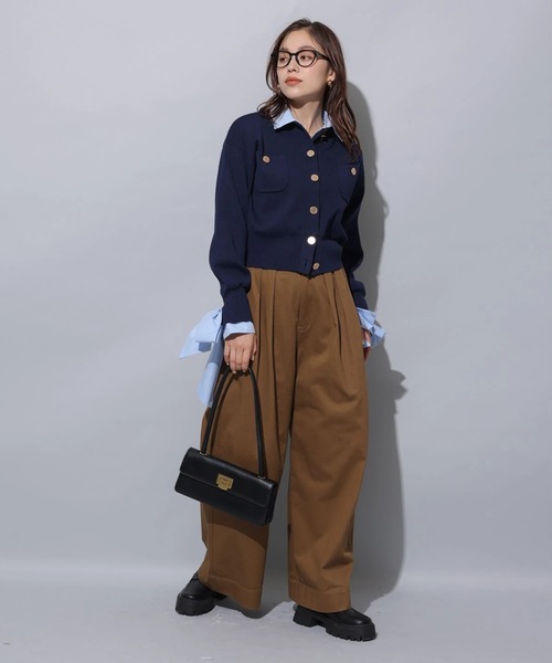 シャツドッキング襟付きカーデ（ニット/セーター）｜Arpege story