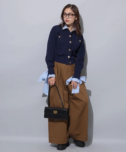 シャツドッキング襟付きカーデ（ニット/セーター）｜Arpege story