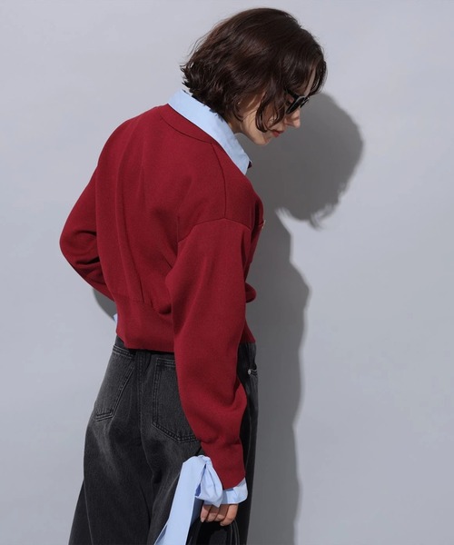 シャツドッキング襟付きカーデ（ニット/セーター）｜Arpege story