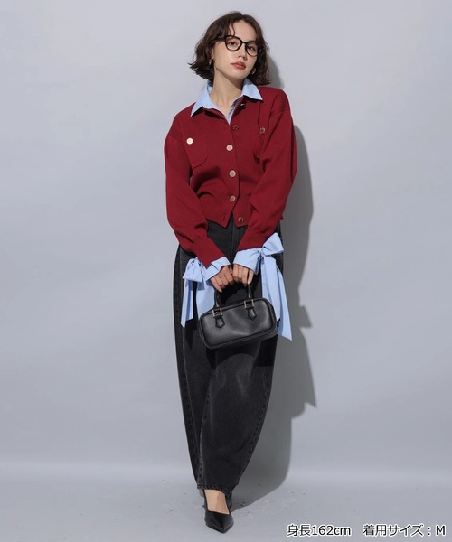 シャツドッキング襟付きカーデ（ニット/セーター）｜Arpege story