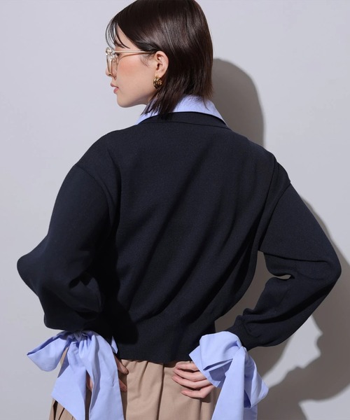シャツドッキング襟付きカーデ（ニット/セーター）｜Arpege story