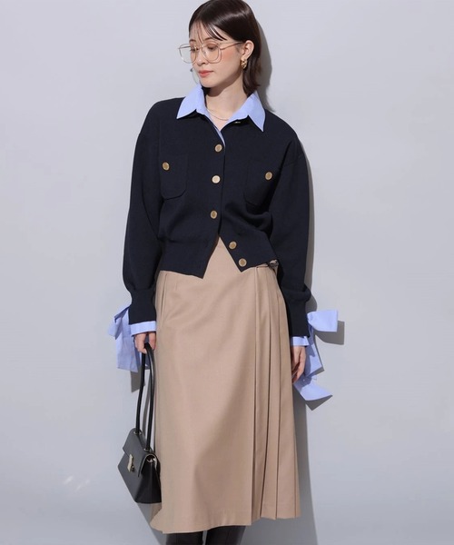 シャツドッキング襟付きカーデ（ニット/セーター）｜Arpege story