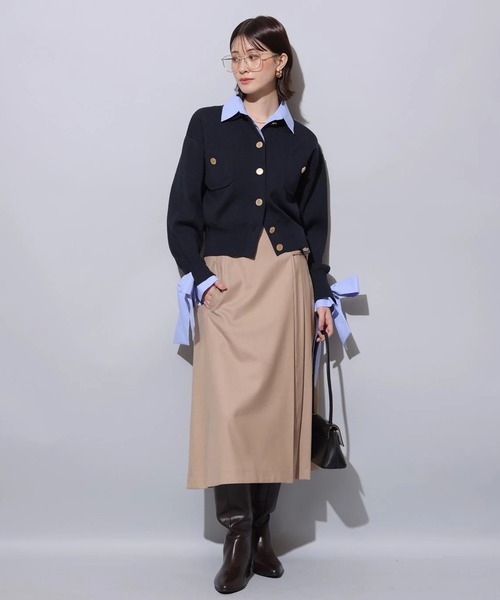 シャツドッキング襟付きカーデ（ニット/セーター）｜Arpege story