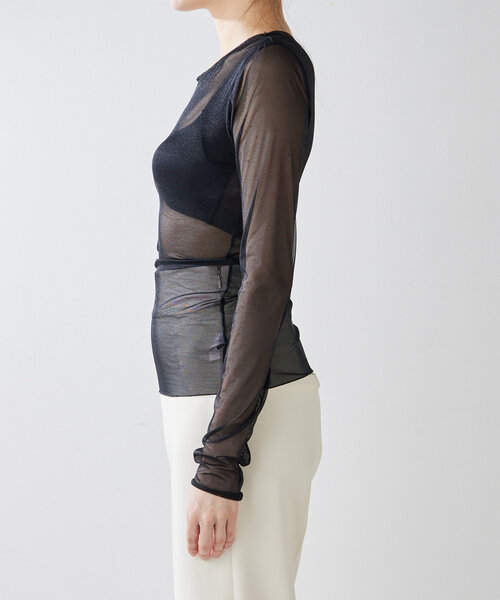 NICENICE MOMENT（ナイスナイスモーメント）の「【NICENICE MOMENT】MESH LS SHELL（Tシャツ/カットソー・レディース・ブラック/バーガンディー・MEDIUM/SMALL）」の16枚目の写真