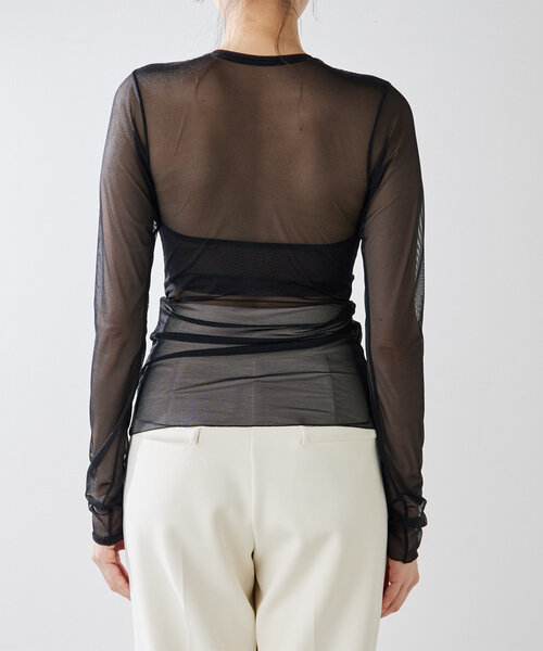 NICENICE MOMENT（ナイスナイスモーメント）の「【NICENICE MOMENT】MESH LS SHELL（Tシャツ/カットソー・レディース・ブラック/バーガンディー・MEDIUM/SMALL）」の17枚目の写真