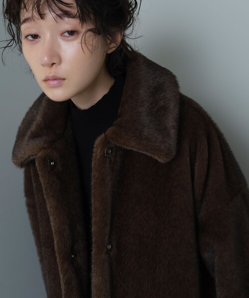 EMMEL REFINES＞EM フェイクファー ミディアム コート（ステンカラー
