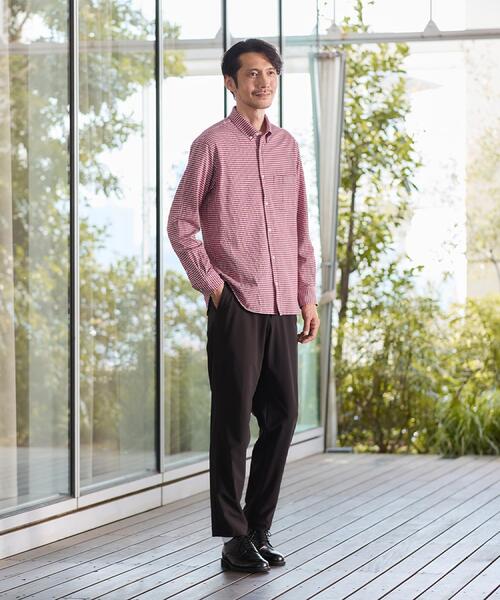 TAKEO KIKUCHI(タケオキクチ)の「【抗菌防臭/シーズンレス】シアサッカーギンガムチェック ストレッチシャツ(シャツ/ブラウス・メンズ・ブルー系その他3/ライトグレー系1/ネイビー系1/ワイン系1/ブラウン系その他2/モスグリーン系1/ブルー系1・01/02/03/04)」の12枚目の写真