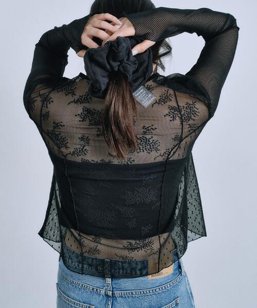 tulle lace ribbon blouse（シャツ/ブラウス）｜CODE A（コードエー