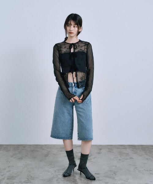 CODE A コードエー tulle lace ribbon blouse tulle lace ribbon blouse（シャツ/ブラウス）｜CODE A（コードエー