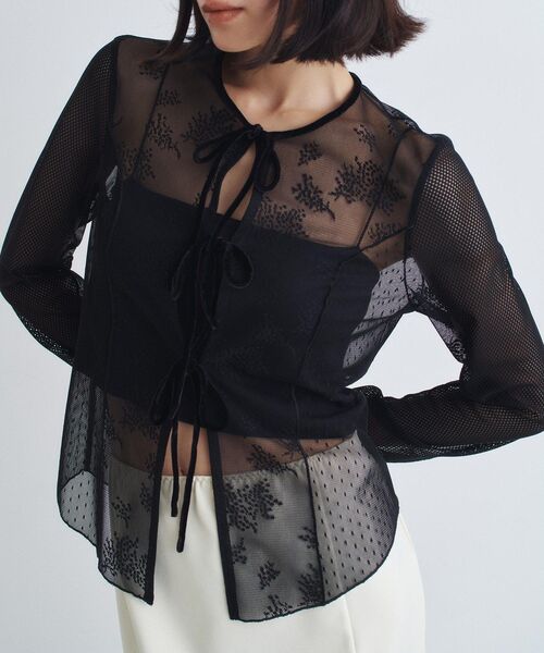 tulle lace ribbon blouse（シャツ/ブラウス）｜CODE A（コードエー