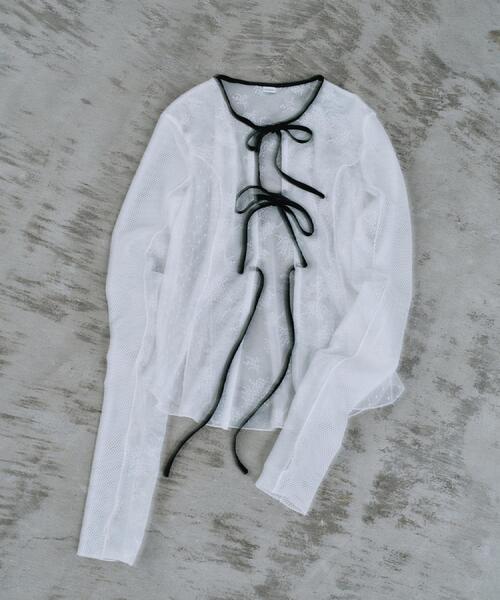 tulle lace ribbon blouse（シャツ/ブラウス）｜CODE A（コードエー