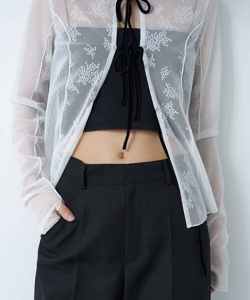 tulle lace ribbon blouse（シャツ/ブラウス）｜CODE A（コードエー