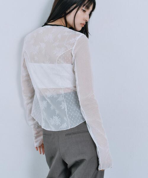 tulle lace ribbon blouse（シャツ/ブラウス）｜CODE A（コードエー