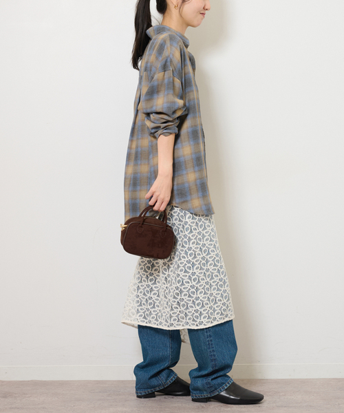 JOURNAL STANDARD relume（ジャーナルスタンダード　レリューム）の「オーガニックコットンミックスオンブレツイルシャツ（シャツ/ブラウス・レディース・チャコールグレー/イエロー/ブルー・FREE）」の15枚目の写真