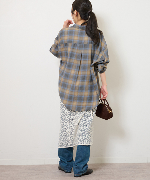 JOURNAL STANDARD relume（ジャーナルスタンダード　レリューム）の「オーガニックコットンミックスオンブレツイルシャツ（シャツ/ブラウス・レディース・チャコールグレー/イエロー/ブルー・FREE）」の16枚目の写真